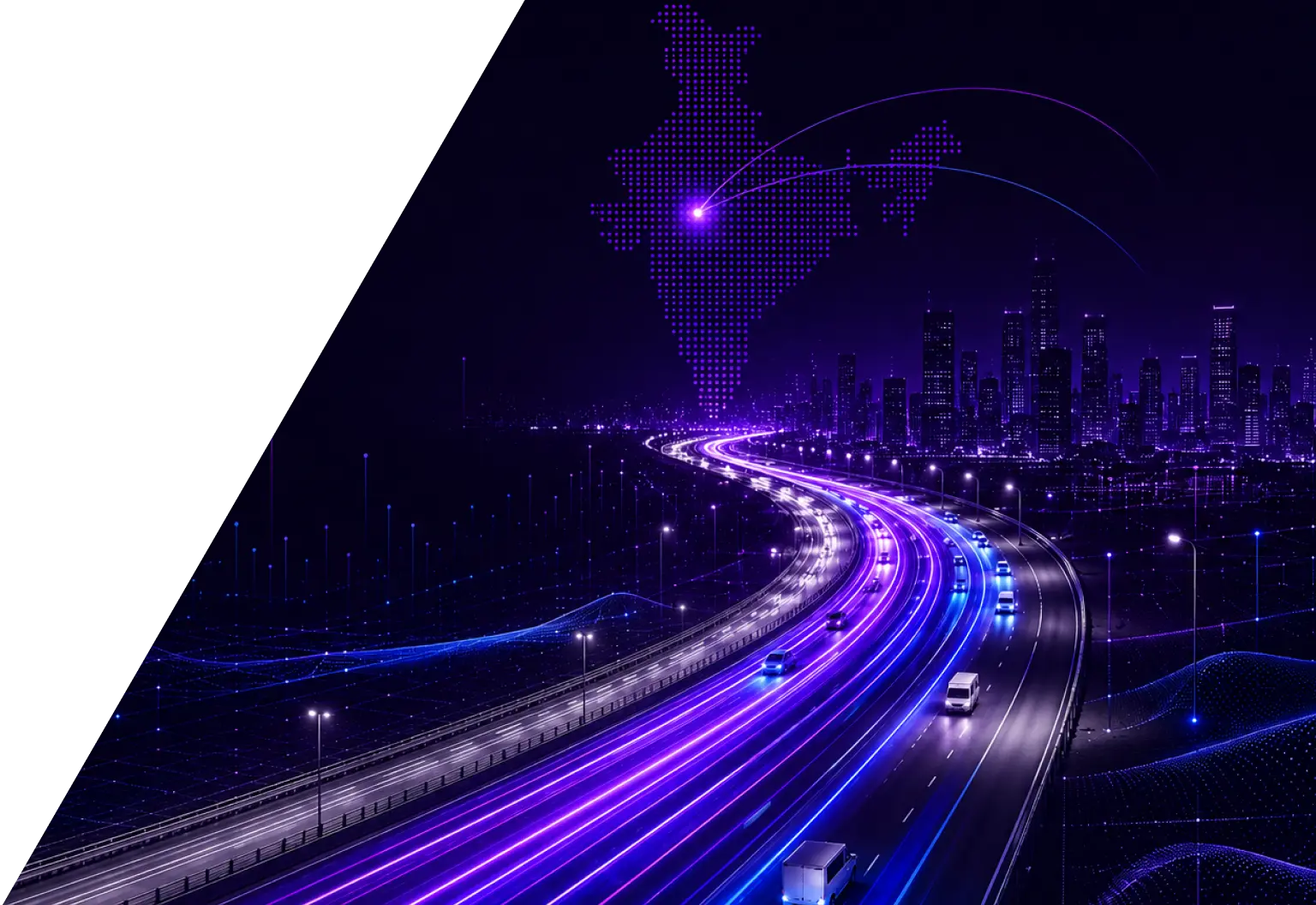 AI traffic management system monitoring a busy Indian city road